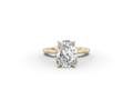 Vita Thin Oval Shape Ring in 18K yellow gold with a plain band, set with a LOYA diamond (lying view)