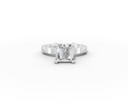 Nova Princess Shape Ring in 18K white gold with a plain band, set with a LOYA diamond (lying view)
