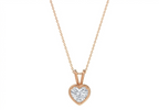 Aurora Heart Shape Pendant in 18K rose gold, set with a LOYA diamond