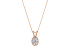 Aurora Oval Shape Pendant in 18K rose gold, set with a LOYA diamond