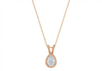 Aurora Pear Shape Pendant in 18K rose gold, set with a LOYA diamond
