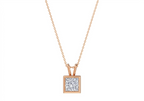Aurora Princess Shape Pendant in 18K rose gold, set with a LOYA diamond
