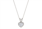 Aurora Heart Shape Pendant in 18K white gold, set with a LOYA diamond