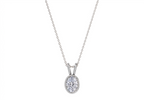 Aurora Oval Shape Pendant in 18K white gold, set with a LOYA diamond
