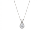 Aurora Pear Shape Pendant in 18K white gold, set with a LOYA diamond