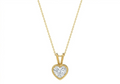 Aurora Heart Shape Pendant in 18K yellow gold, set with a LOYA diamond