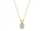 Aurora Oval Shape Pendant in 18K yellow gold, set with a LOYA diamond