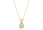 Aurora Pear Shape Pendant in 18K yellow gold, set with a LOYA diamond