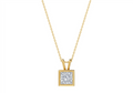 Aurora Princess Shape Pendant in 18K yellow gold, set with a LOYA diamond
