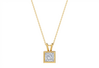 Aurora Princess Shape Pendant in 18K yellow gold, set with a LOYA diamond