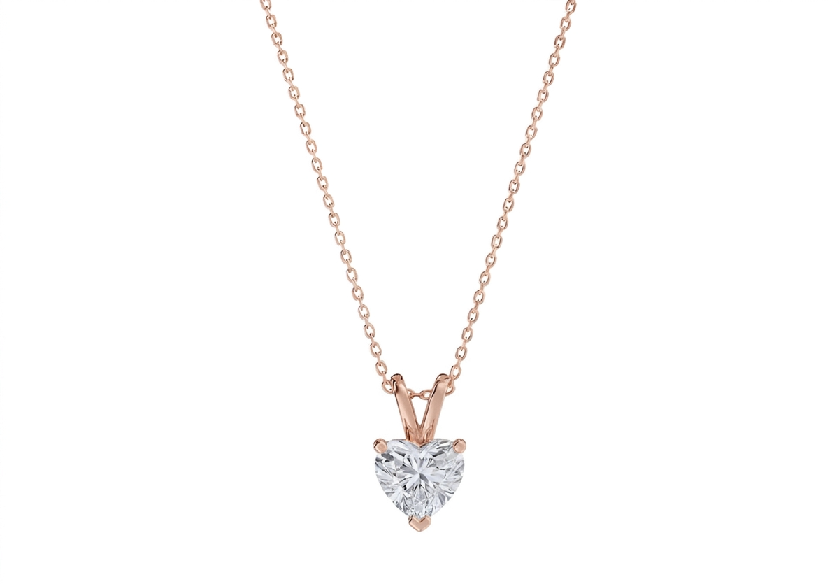 Liviana Heart Shape Pendant in 18K rose gold, set with a LOYA diamond