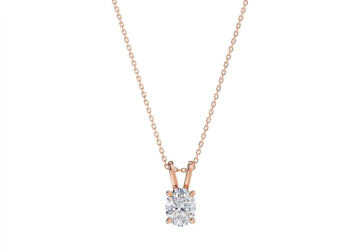 Liviana Oval Shape Pendant in 18K rose gold, set with a LOYA diamond