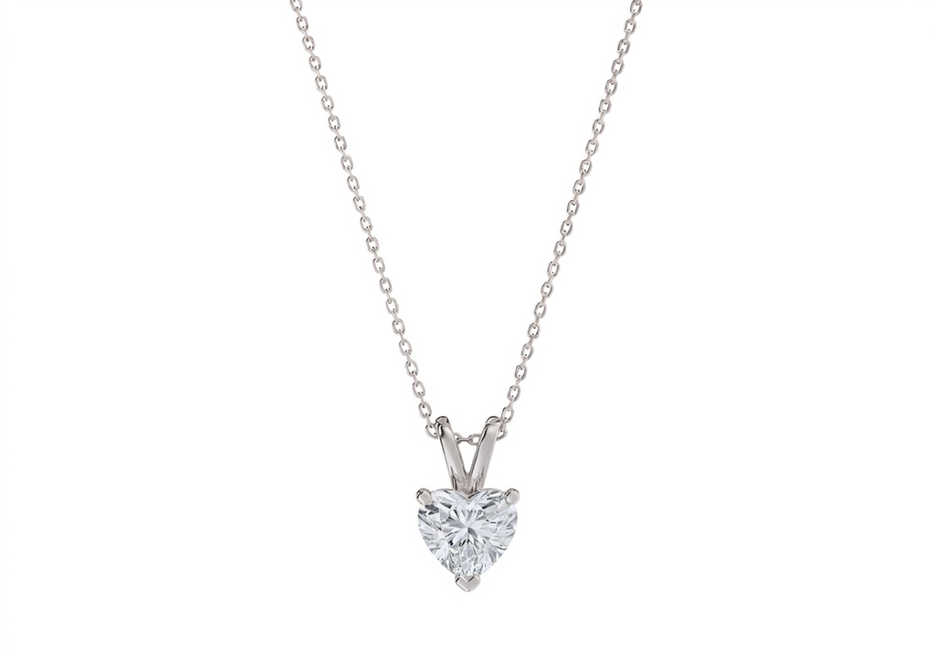 Liviana Heart Shape Pendant in 18K white gold, set with a LOYA diamond