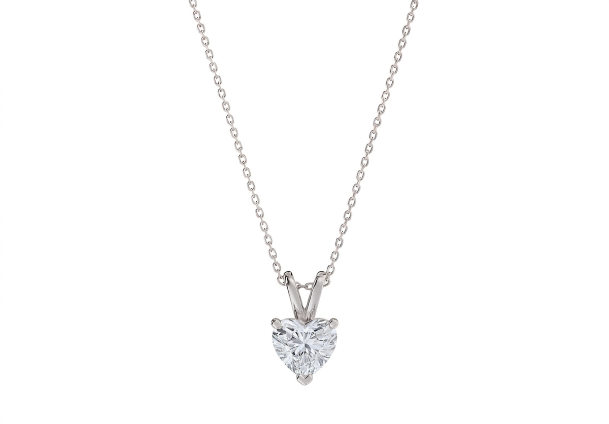 Liviana Heart Shape Pendant in 18K white gold, set with a LOYA diamond