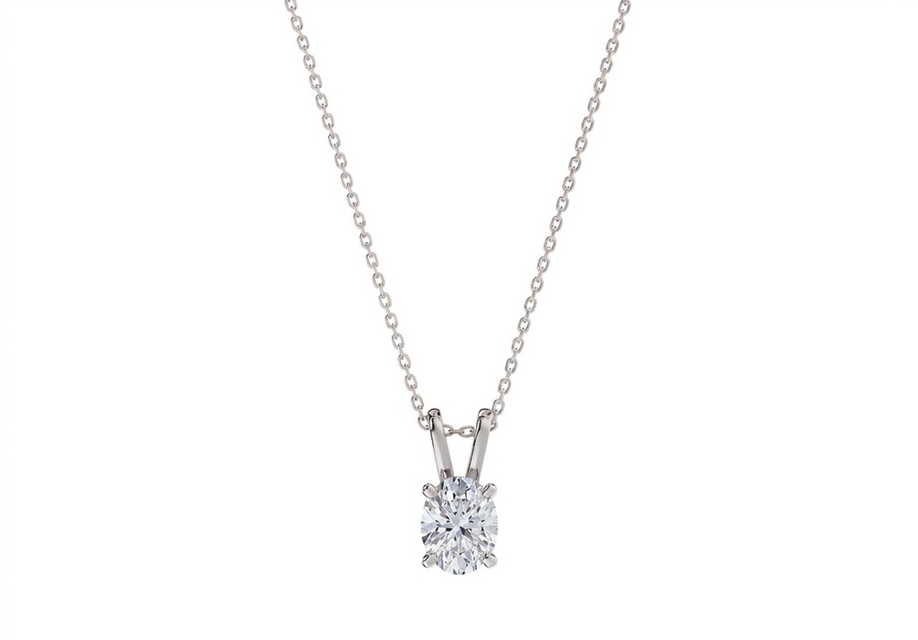 Liviana Oval Shape Pendant in 18K white gold, set with a LOYA diamond