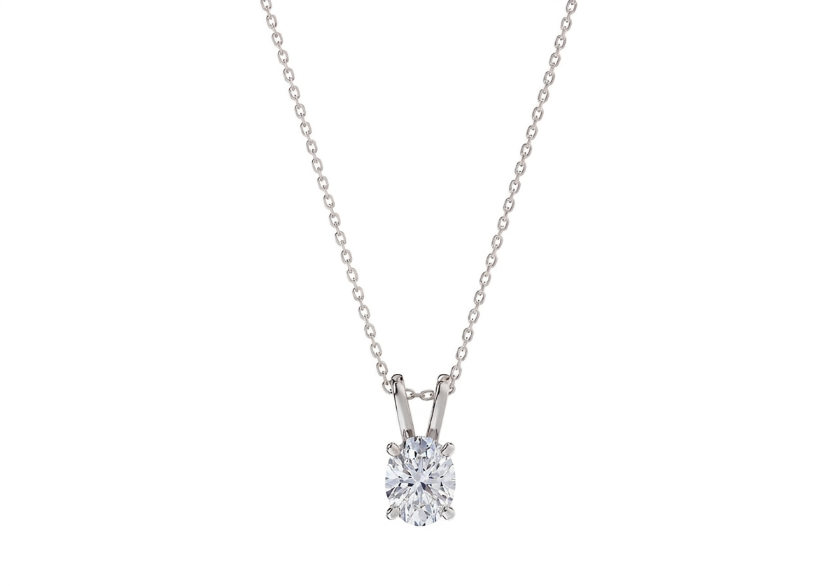 Liviana Oval Shape Pendant in 18K white gold, set with a LOYA diamond