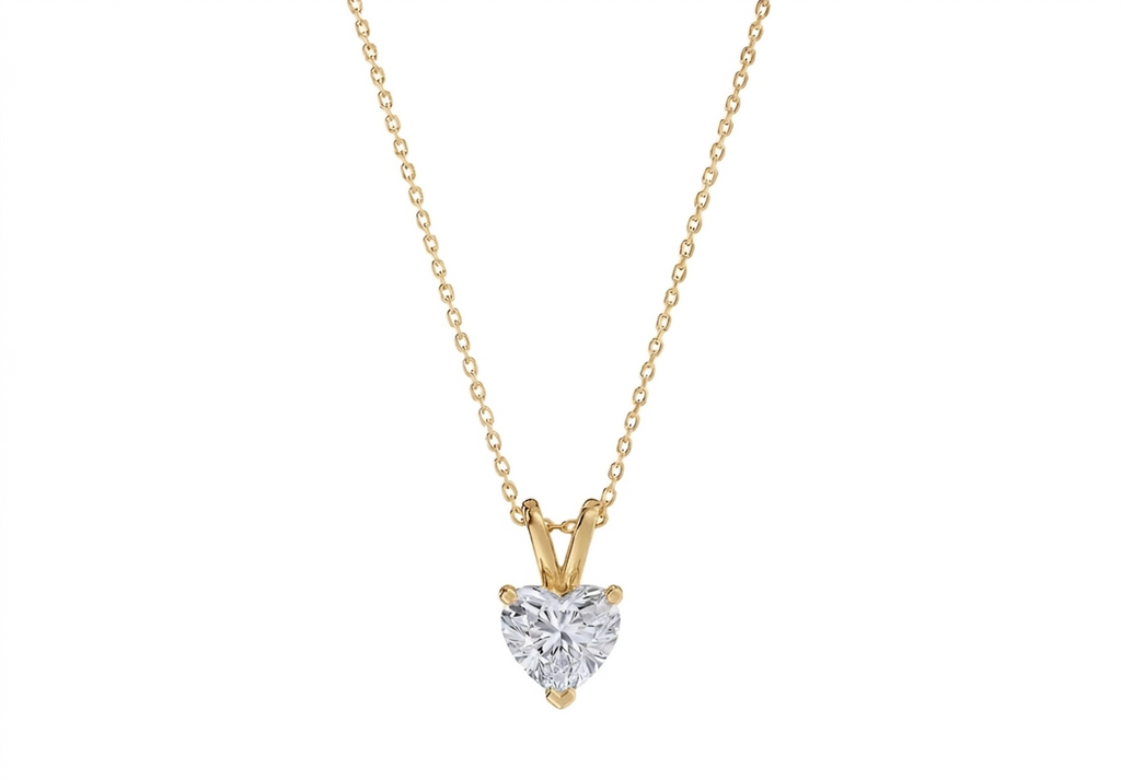 Liviana Heart Shape Pendant in 18K yellow gold, set with a LOYA diamond