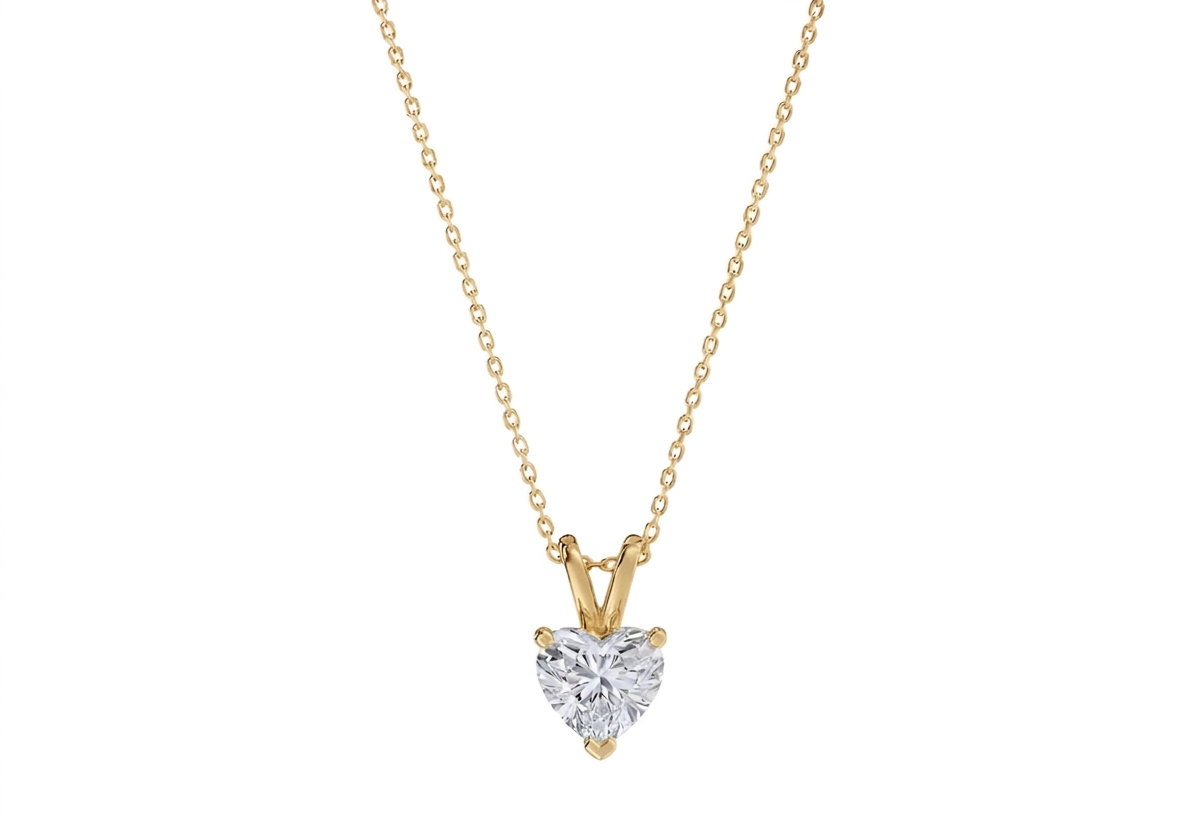 Liviana Heart Shape Pendant in 18K yellow gold, set with a LOYA diamond