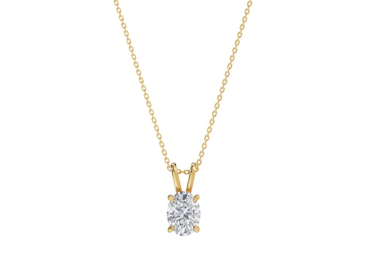 Liviana Oval Shape Pendant in 18K yellow gold, set with a LOYA diamond