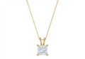 Liviana Princess Shape Pendant in 18K yellow gold, set with a LOYA diamond