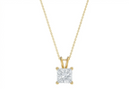 Liviana Princess Shape Pendant in 18K yellow gold, set with a LOYA diamond