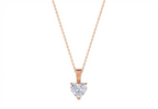 Serena Heart Shape Pendant in 18K rose gold, set with a LOYA diamond