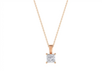 Serena Princess Shape Pendant in 18K rose gold, set with a LOYA diamond