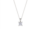 Serena Princess Shape Pendant in 18K white gold, set with a LOYA diamond