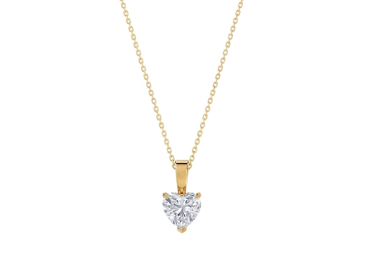 Serena Heart Shape Pendant in 18K yellow gold, set with a LOYA diamond