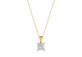 Serena Princess Shape Pendant in 18K yellow gold, set with a LOYA diamond
