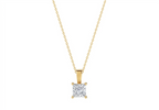 Serena Princess Shape Pendant in 18K yellow gold, set with a LOYA diamond