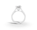 Alba Oval Shape Ring in 18K rose gold with a plain band, set with a LOYA diamond (side view)