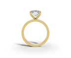 Nova Princess Shape Ring in 18K yellow gold with a plain band, set with a LOYA diamond (side view)