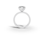 Nova Princess Shape Ring in 18K white gold with diamonds on the band, set with a LOYA diamond (side view)