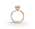 Vita Thin Oval Shape Ring in 18K rose gold with a plain band, set with a LOYA diamond
