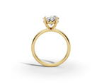 Vita Thin Oval Shape Ring in 18K yellow gold with a plain band, set with a LOYA diamond