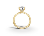 Mira Round Shape Ring in 18K yellow gold with a plain band, set with a LOYA diamond