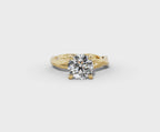 Mira Round Shape Ring in 18K yellow gold with a plain band, set with a LOYA diamond