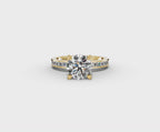 Nova Round Shape Ring in 18K white gold with a plain band, set with a LOYA diamond